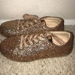 Glittery gold sneakers